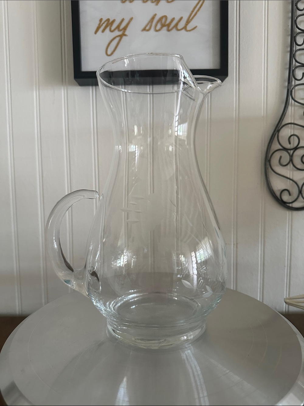 Princess House Vintage Heritage 10” Clear Pitcher Like New